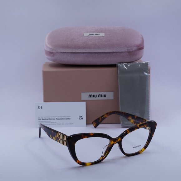 Miu Miu MU05VV VAU1O1 Eyeglasses Honey Havana 53mm Cat Eye Frame